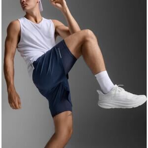 2XU Men's Midnight Silver Reflective Aero Mesh 2 in 1 Liner 5" Shorts Size S